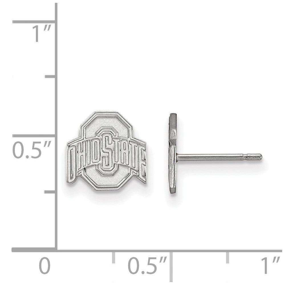 14k White Gold LogoArt The Ohio State University Extra Small Post Earrings