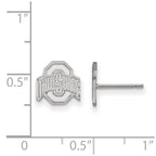 Sterling Silver Rhodium-plated LogoArt The Ohio State University Extra Small Post Earrings