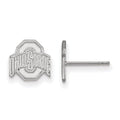 14k White Gold LogoArt The Ohio State University Extra Small Post Earrings
