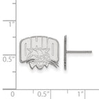Sterling Silver Rhodium-plated LogoArt Ohio University Small Post Earrings