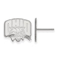 14k White Gold LogoArt Ohio University Small Post Earrings
