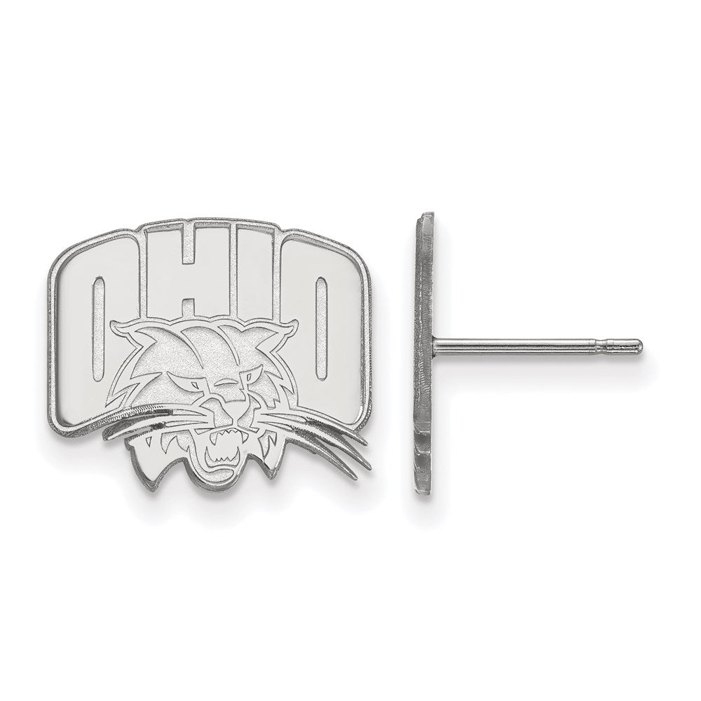 Sterling Silver Rhodium-plated LogoArt Ohio University Small Post Earrings