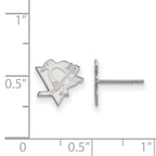 Sterling Silver Rhodium-plated NHL LogoArt Pittsburgh Penguins Extra Small Post Earrings