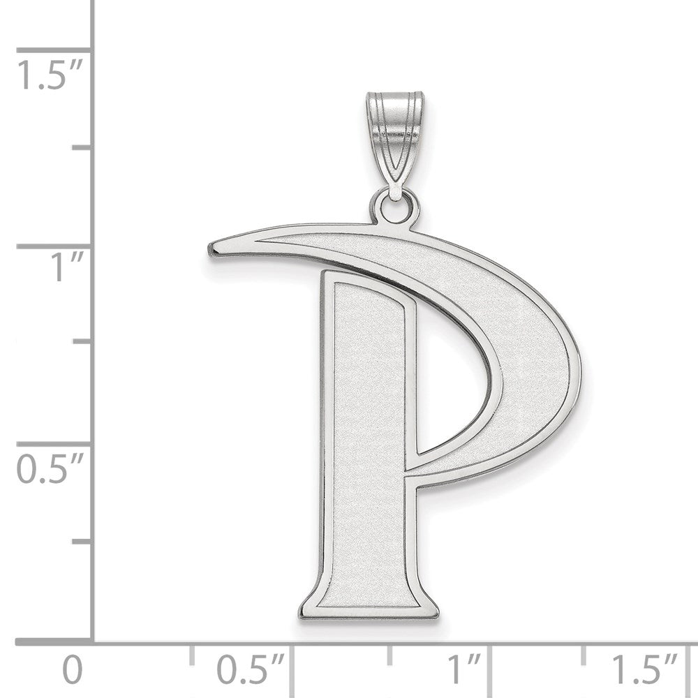 10k White Gold LogoArt Pepperdine University Letter P Extra Large Pendant