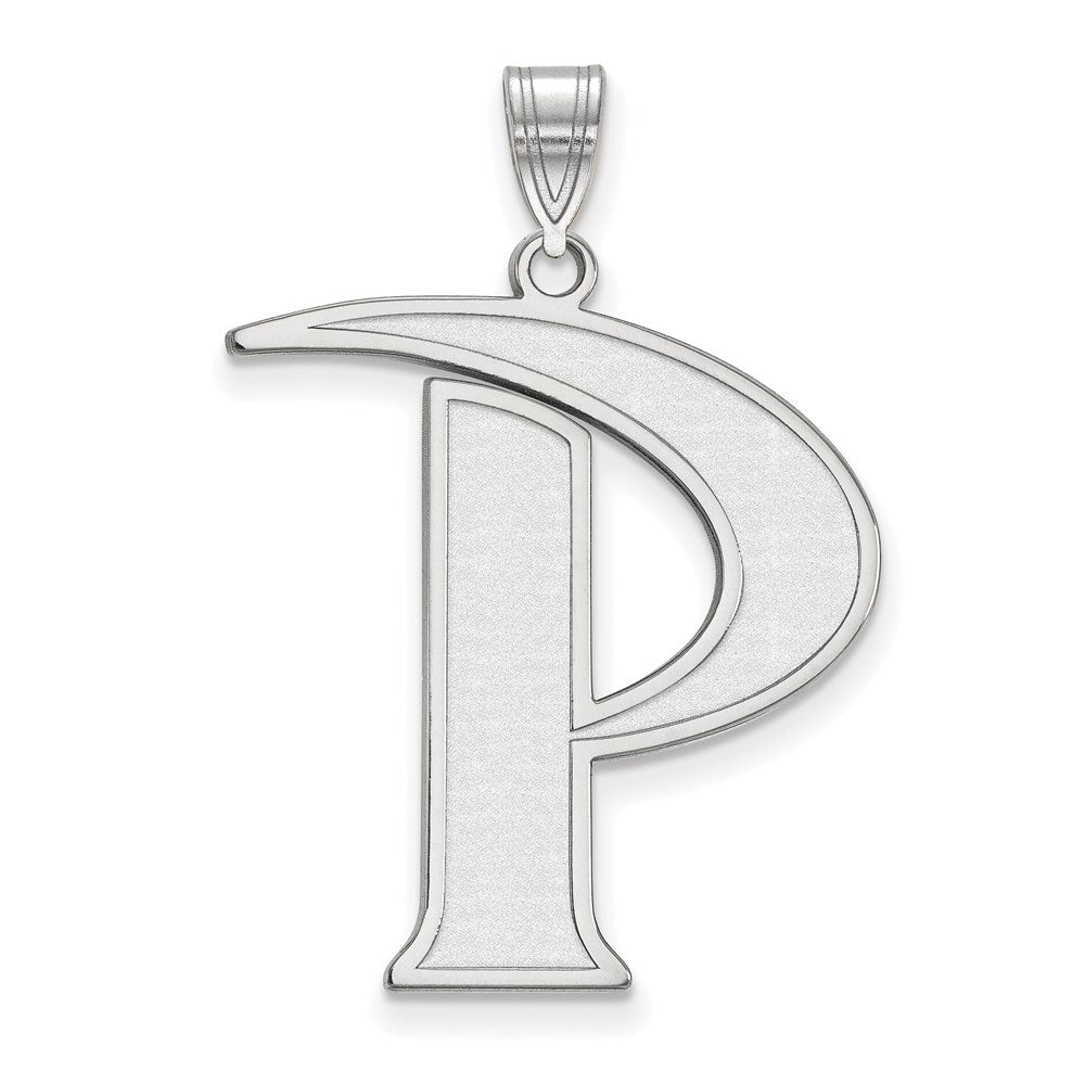 Sterling Silver Rhodium-plated LogoArt Pepperdine University Letter P Extra Large Pendant