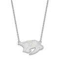 14k White Gold NHL LogoArt Nashville Predators Large Pendant 18 inch Necklace