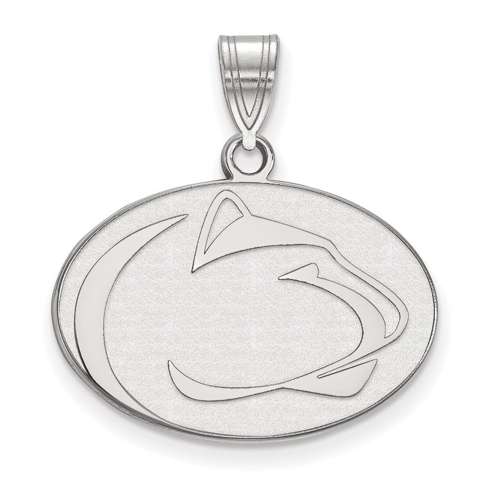 Sterling Silver Rhodium-plated LogoArt Penn State University Lion Medium Pendant