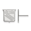 Sterling Silver Rhodium-plated NHL LogoArt New York Rangers Small Post Earrings