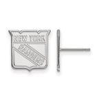 Sterling Silver Rhodium-plated NHL LogoArt New York Rangers Small Post Earrings