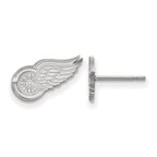 10k White Gold NHL LogoArt Detroit Red Wings Extra Small Post Earrings