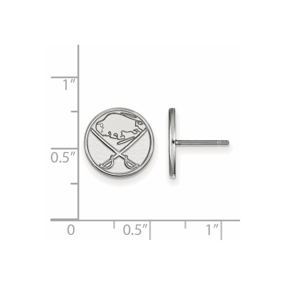 14k White Gold NHL LogoArt Buffalo Sabres Small Post Earrings