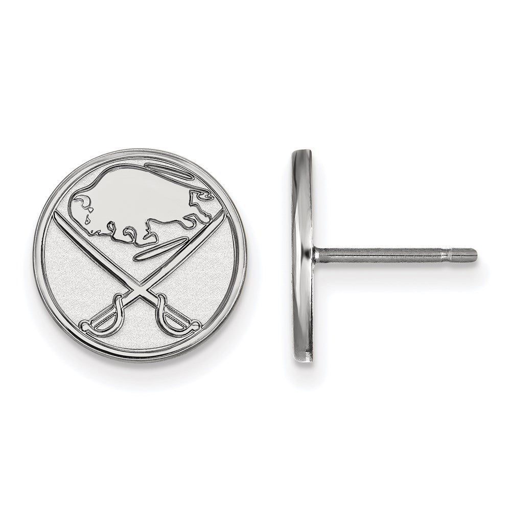 14k White Gold NHL LogoArt Buffalo Sabres Small Post Earrings
