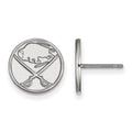 Sterling Silver Rhodium-plated NHL LogoArt Buffalo Sabres Small Post Earrings