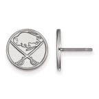 10k White Gold NHL LogoArt Buffalo Sabres Small Post Earrings