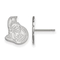 Sterling Silver Rhodium-plated NHL LogoArt Ottawa Senators Small Post Earrings