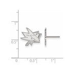 10k White Gold NHL LogoArt San Jose Sharks Small Post Earrings