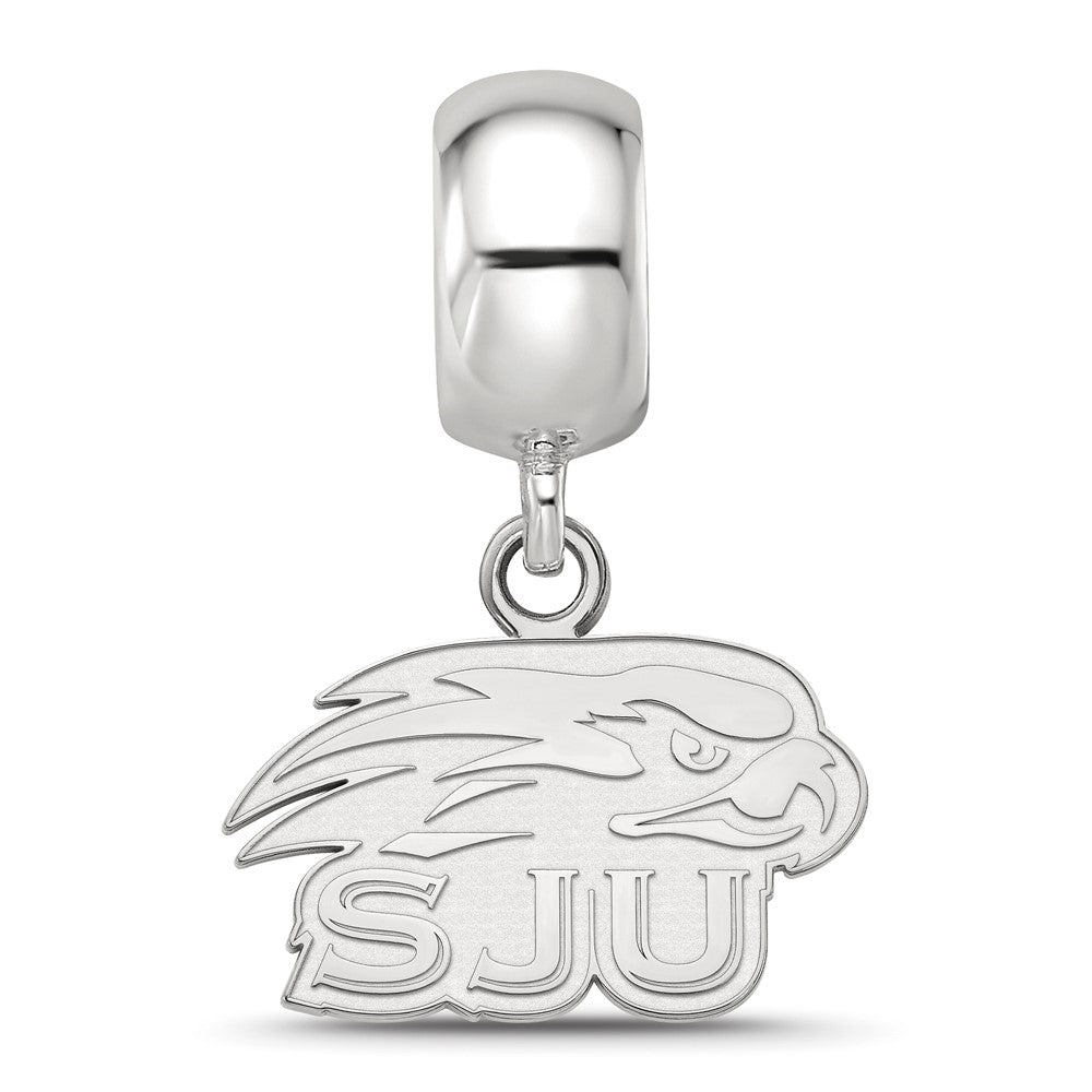 Sterling Silver Rhodium-plated LogoArt Saint Joseph's University Hawks Extra Small Dangle Bead Charm