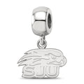 Sterling Silver Rhodium-plated LogoArt Saint Joseph's University Hawks Extra Small Dangle Bead Charm