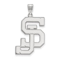 14k White Gold LogoArt San Jose State University S-J Extra Large Pendant