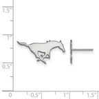 Sterling Silver Rhodium-plated LogoArt Southern Methodist University Mustang Small Post Earrings