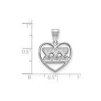 Sterling Silver Rhodium-plated LogoArt Sigma Sigma Sigma Sorority Greek Letters Heart Pendant