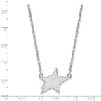 Sterling Silver Rhodium-plated NHL LogoArt Dallas Stars Large Pendant 18 inch Necklace