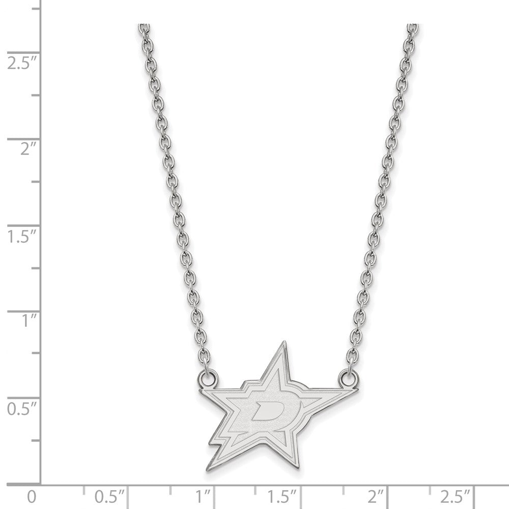 10k White Gold NHL LogoArt Dallas Stars Large Pendant 18 inch Necklace