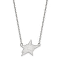 Sterling Silver Rhodium-plated NHL LogoArt Dallas Stars Large Pendant 18 inch Necklace