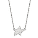14k White Gold NHL LogoArt Dallas Stars Large Pendant 18 inch Necklace