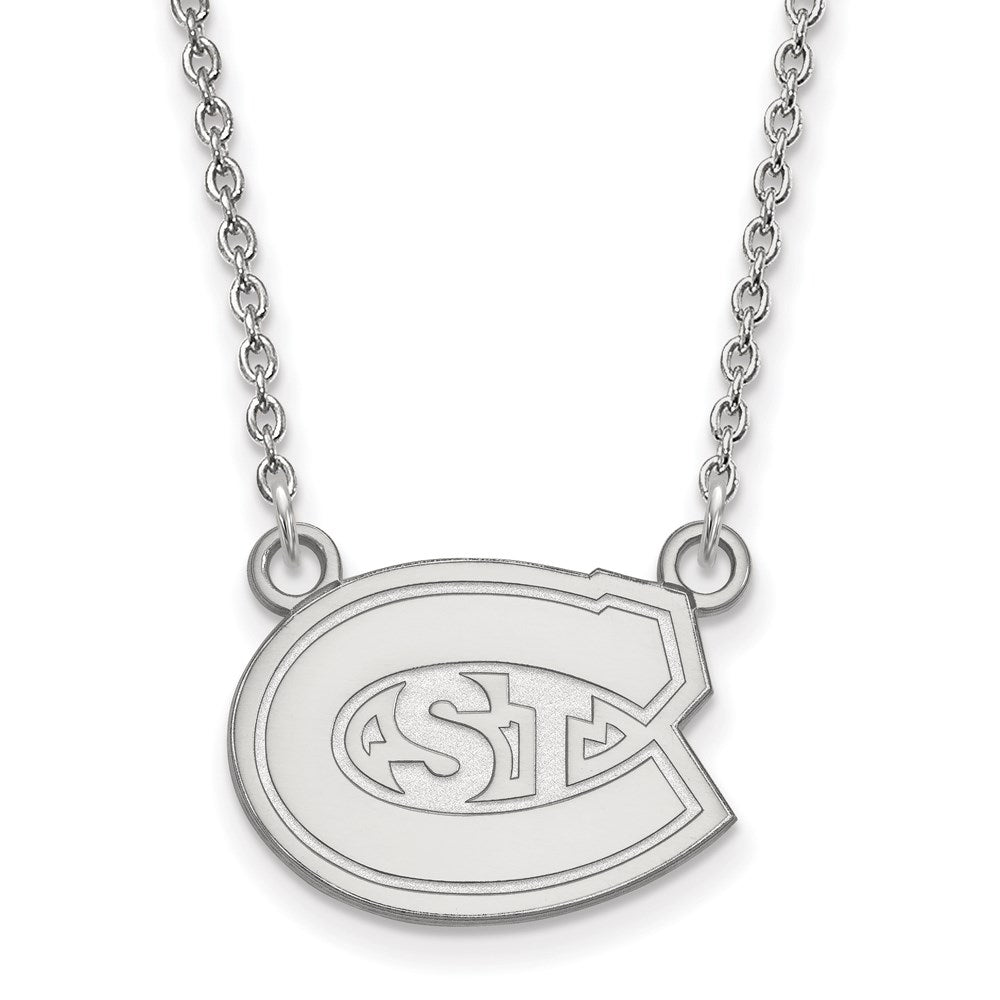 14k White Gold LogoArt St. Cloud State University Small Pendant 18 inch Necklace