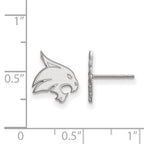 14k White Gold LogoArt Texas State University Bobcat Small Post Earrings