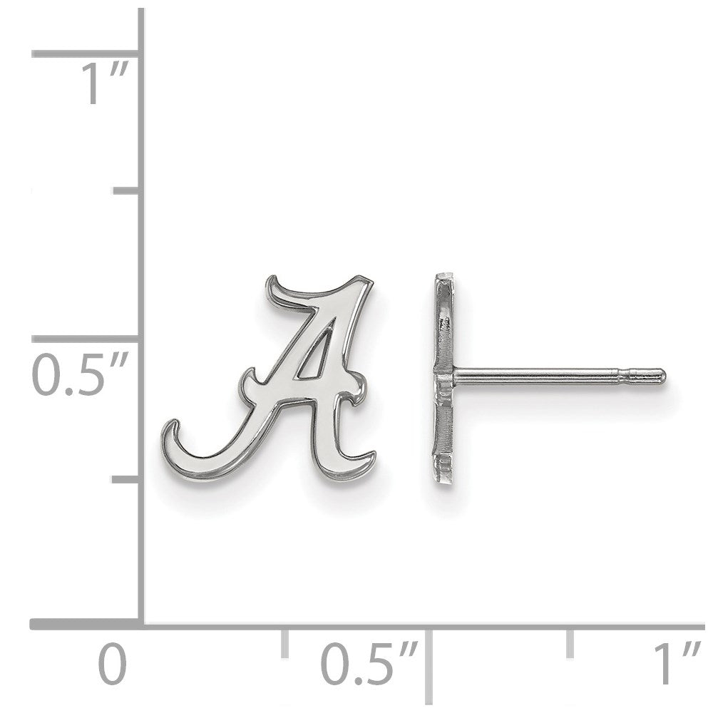 Sterling Silver Rhodium-plated LogoArt University of Alabama Letter A Extra Small Post Earrings