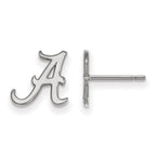 Sterling Silver Rhodium-plated LogoArt University of Alabama Letter A Extra Small Post Earrings
