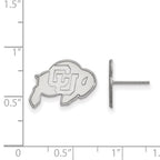 Sterling Silver Rhodium-plated LogoArt University of Colorado Buffalo Small Post Earrings