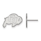 Sterling Silver Rhodium-plated LogoArt University of Colorado Buffalo Small Post Earrings
