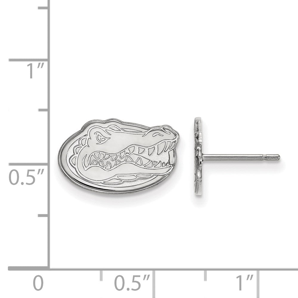 Sterling Silver Rhodium-plated LogoArt University of Florida Gator Extra Small Post Earrings