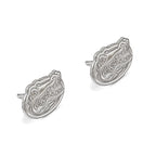 Sterling Silver Rhodium-plated LogoArt University of Florida Gator Extra Small Post Earrings