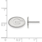 14k White Gold LogoArt University of Georgia Letter G Extra Small Post Earrings