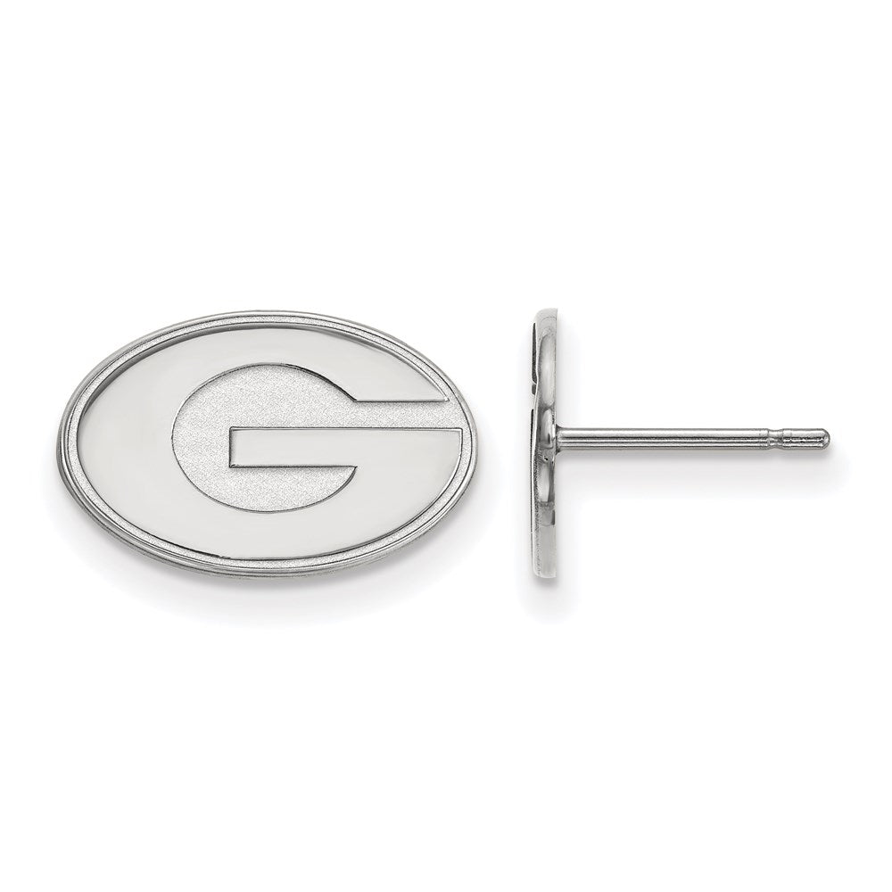 Sterling Silver Rhodium-plated LogoArt University of Georgia Letter G Extra Small Post Earrings