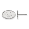 Sterling Silver Rhodium-plated LogoArt University of Georgia Letter G Extra Small Post Earrings