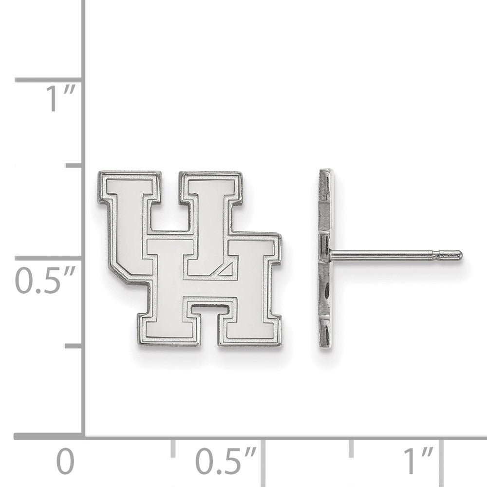 14k White Gold LogoArt University of Houston U-H Small Post Earrings