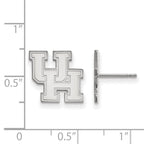 10k White Gold LogoArt University of Houston U-H Small Post Earrings