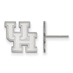 14k White Gold LogoArt University of Houston U-H Small Post Earrings