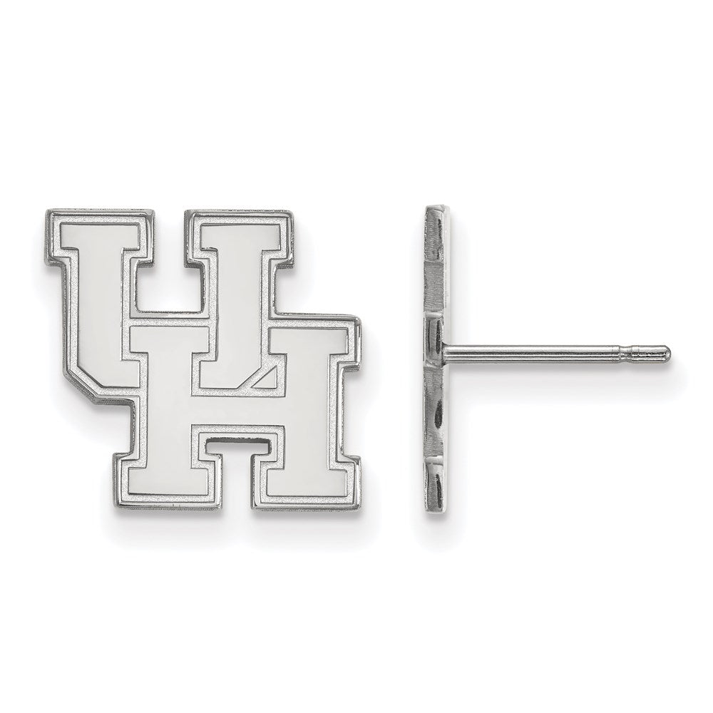 10k White Gold LogoArt University of Houston U-H Small Post Earrings
