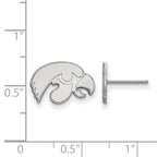 14k White Gold LogoArt University of Iowa Hawk Extra Small Post Earrings