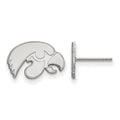 14k White Gold LogoArt University of Iowa Hawk Extra Small Post Earrings