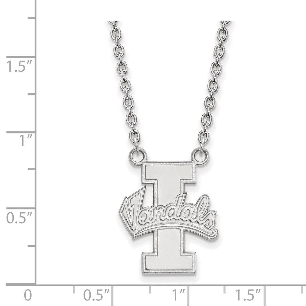 14k White Gold LogoArt University of Idaho Vandals Large Pendant 18 inch Necklace