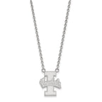 Sterling Silver Rhodium-plated LogoArt University of Idaho Vandals Large Pendant 18 inch Necklace