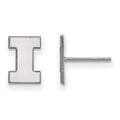 Sterling Silver Rhodium-plated LogoArt University of Illinois Letter I Extra Small Post Earrings