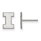 Sterling Silver Rhodium-plated LogoArt University of Illinois Letter I Extra Small Post Earrings